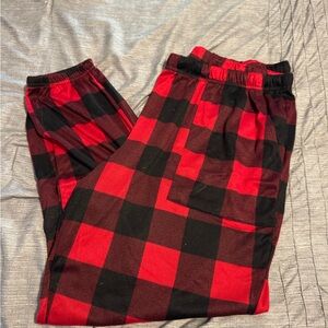 Red and Black Plaid Pajama Pants
